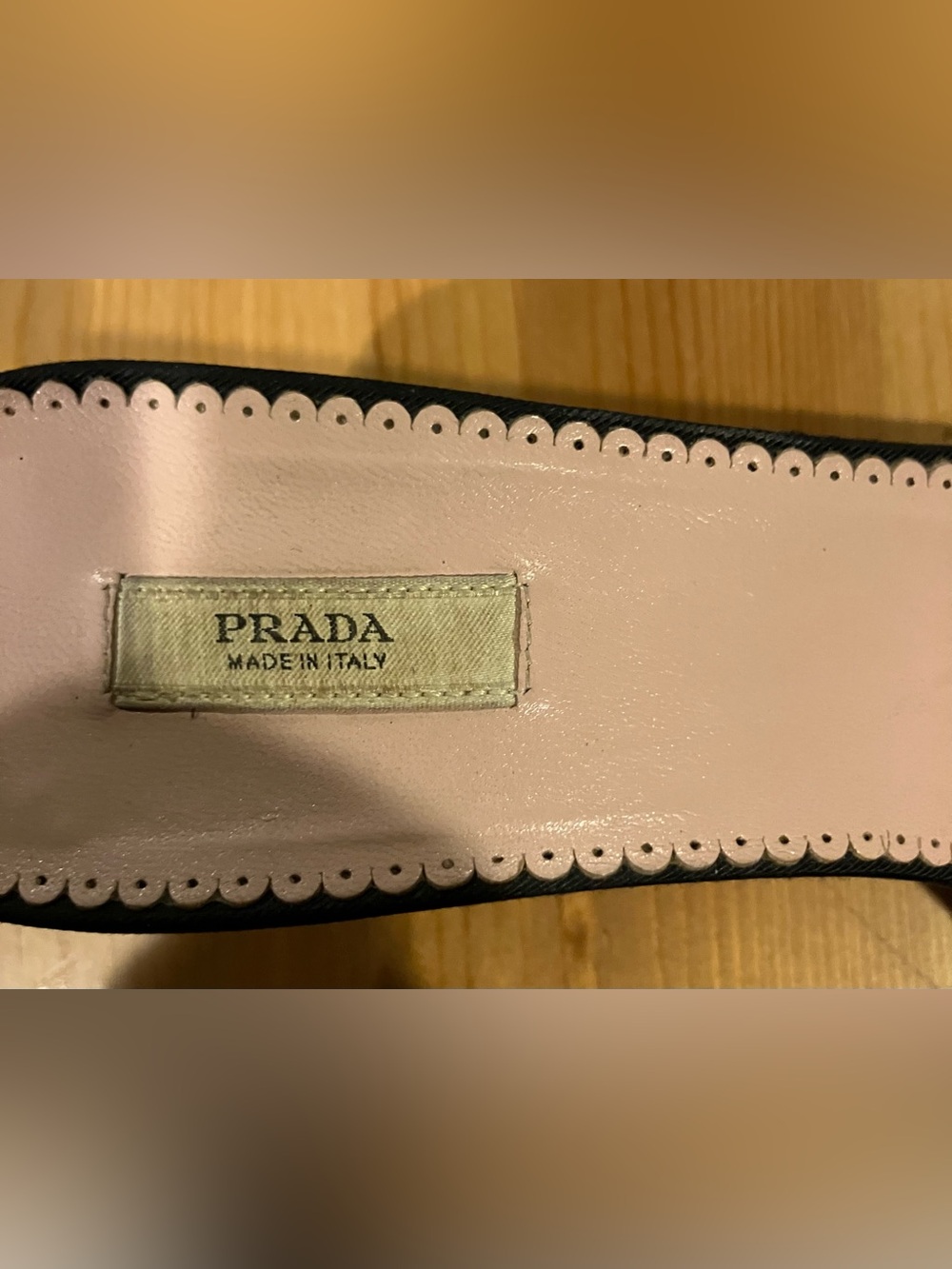 EUC Prada Vero Cuoio Leather Slide Sandals with Teal, Purple & Gold Trim Size 37 - Picture 4 of 10
